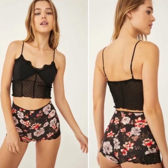 NWOT Free People Oh La La Booty Set Black Combo (Size M) - Picture 1 of 9